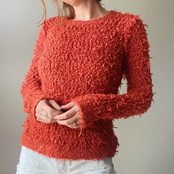 Free People Sweaters - Free People Shag Pullover in Burnt Orange